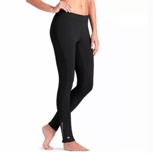 Athleta Homestretch Black Spandex Leggings Pants Zipper Bottom Drawstring Waist